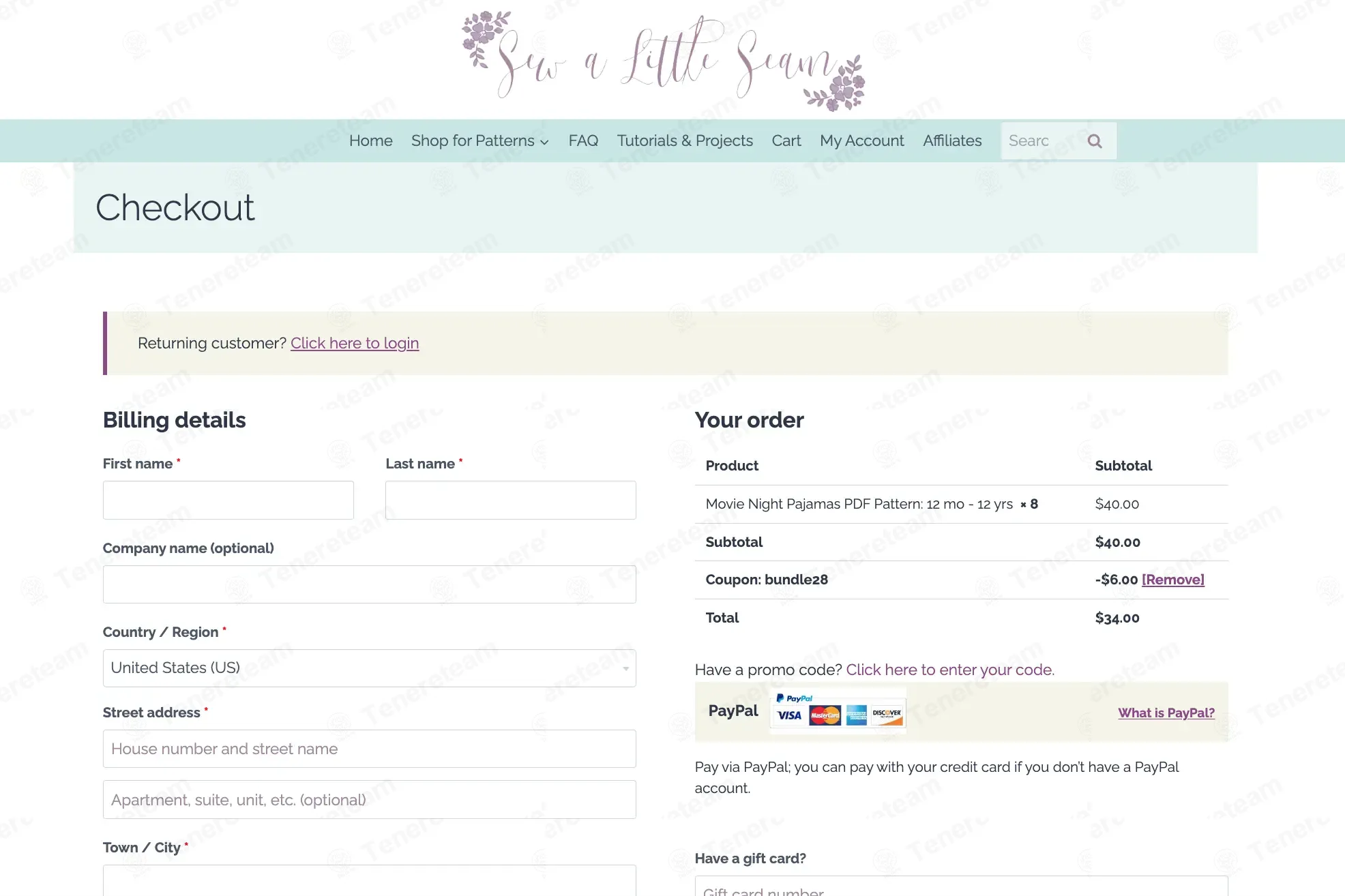 Sew a Little Seam coupon code: 15% off with BUNDLE28. Tested and valid as 3 weeks ago.