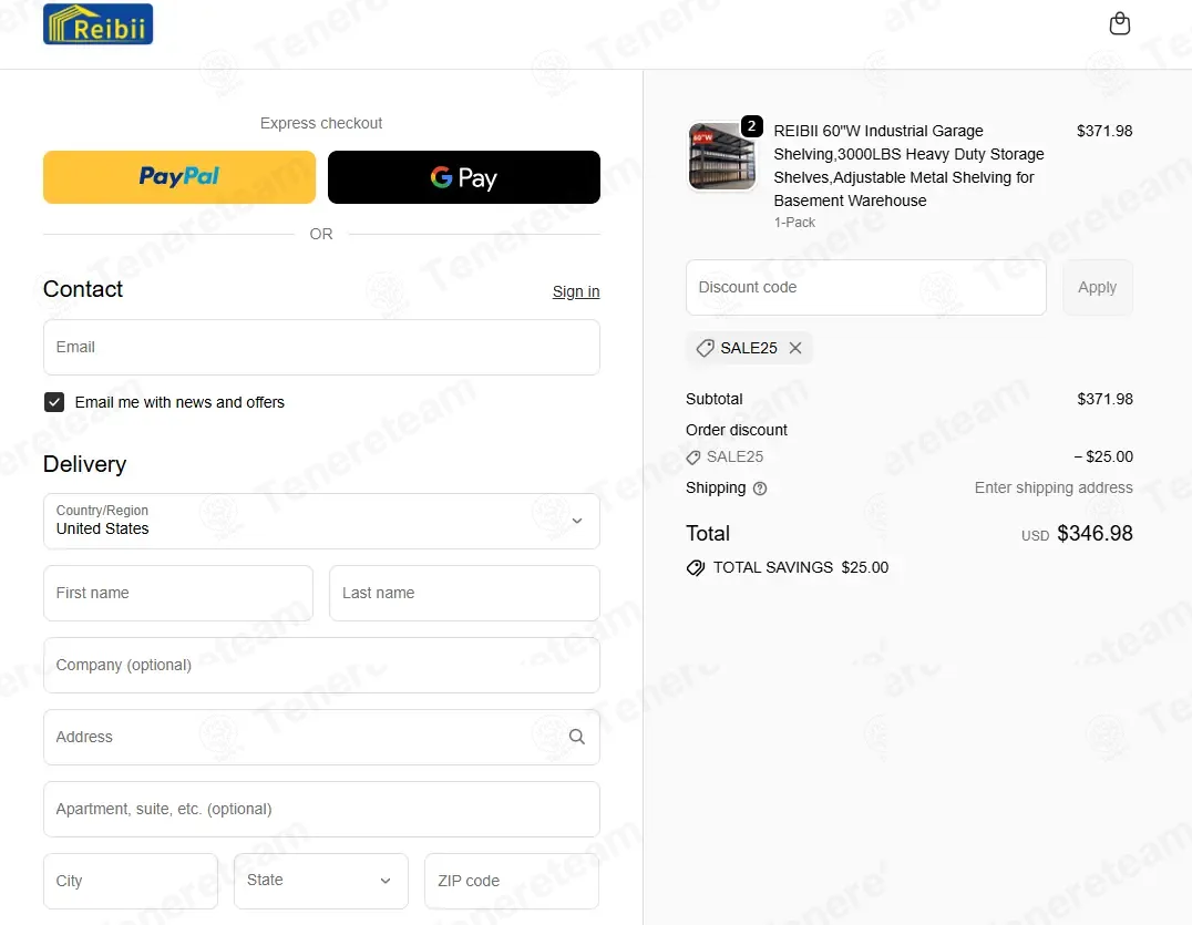Reibii coupon code: $25 off with SALE25. Tested and valid as 2 months ago.