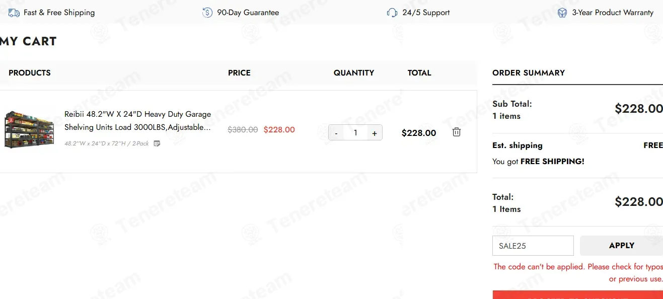 Reibii coupon code: $25 off with SALE25. Tested and valid as 2 months ago.