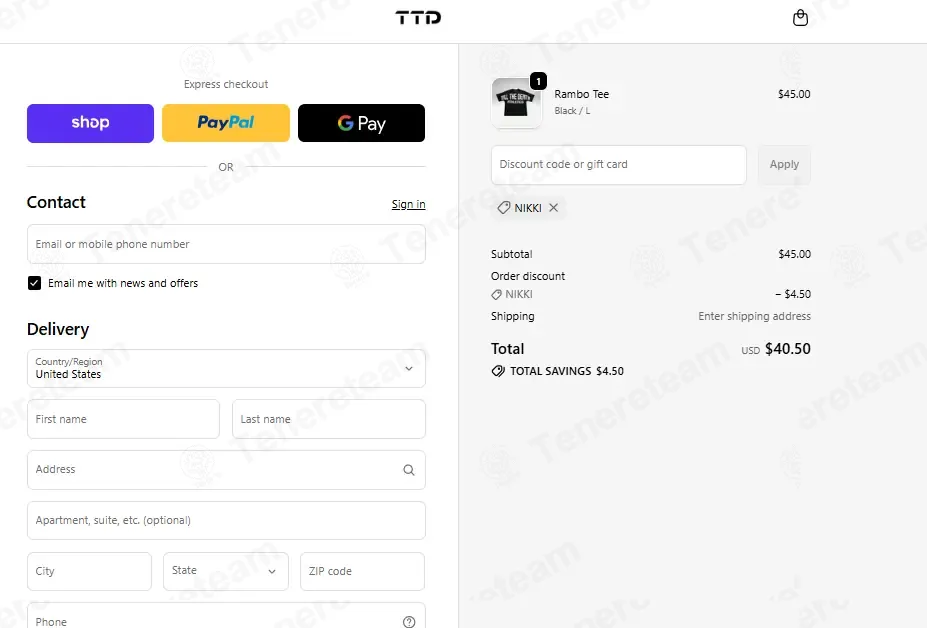 TTD Athletics coupon code: 10% off with NIKKI. Tested and valid as 1 month ago.