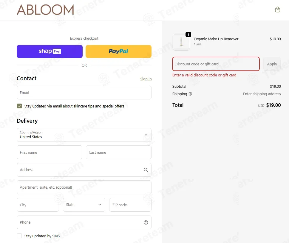 Abloom Skincare coupon code: 10% off with Skincare10. Tested and valid as 5 months ago.