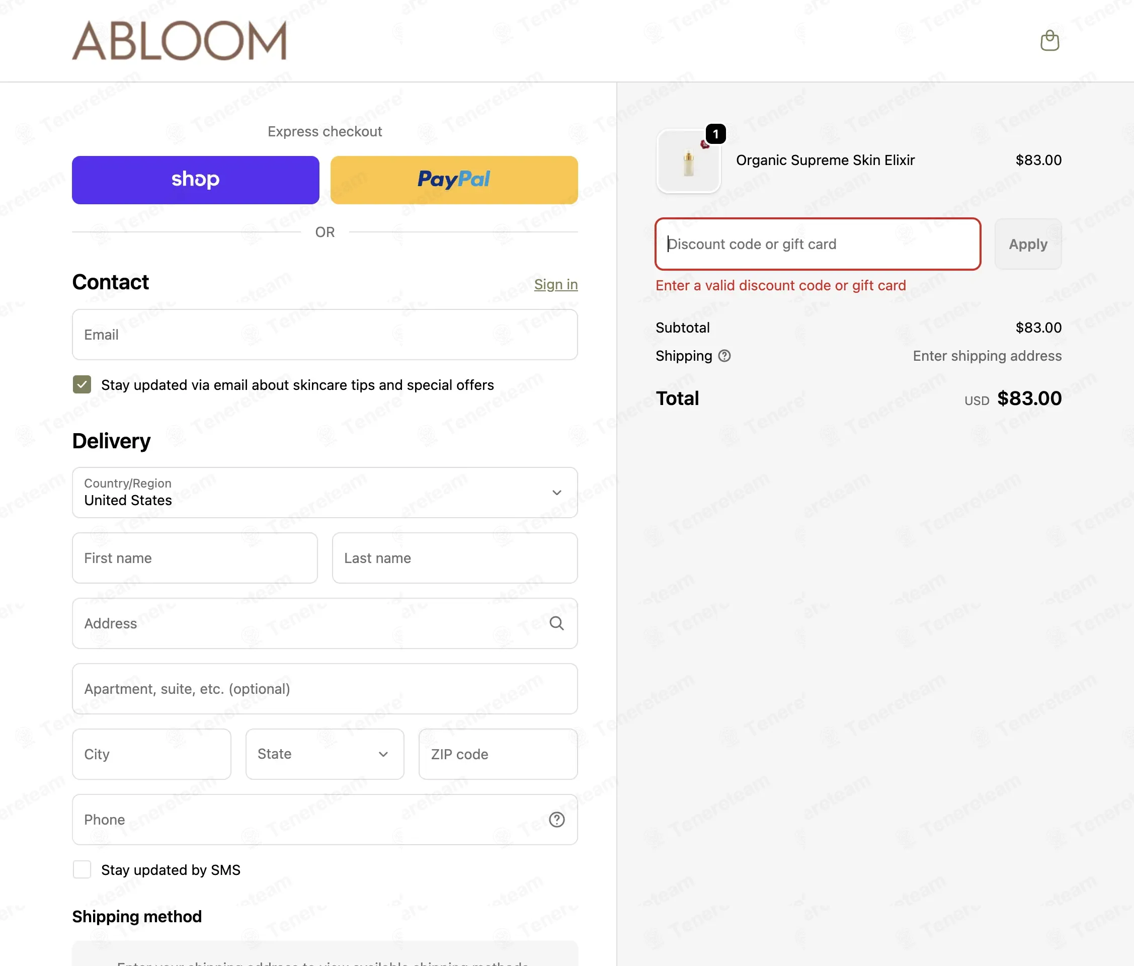 Abloom Skincare coupon code: 10% off with Skincare10. Tested and valid as 5 months ago.