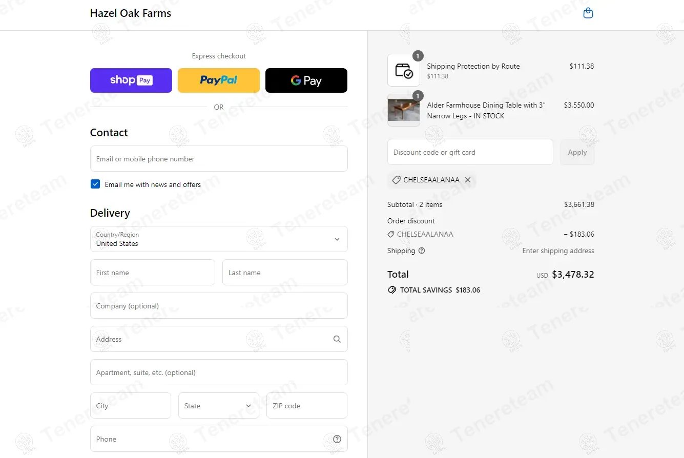 Hazel Oak Farms coupon code: 5% off with CHELSEAALANAA. Tested and valid as 11 months ago.