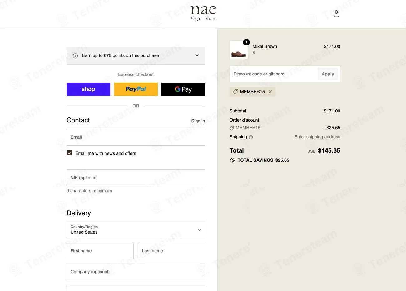 Nae Vegan Shoes coupon code: 15% off with MEMBER15. Tested and valid as 1 month ago.