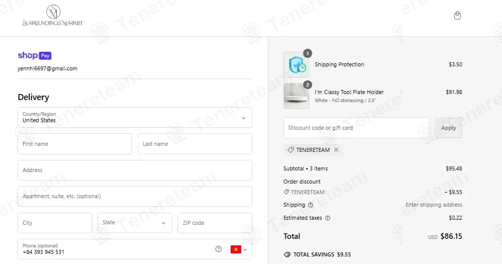 Surroundings Market apply coupon code