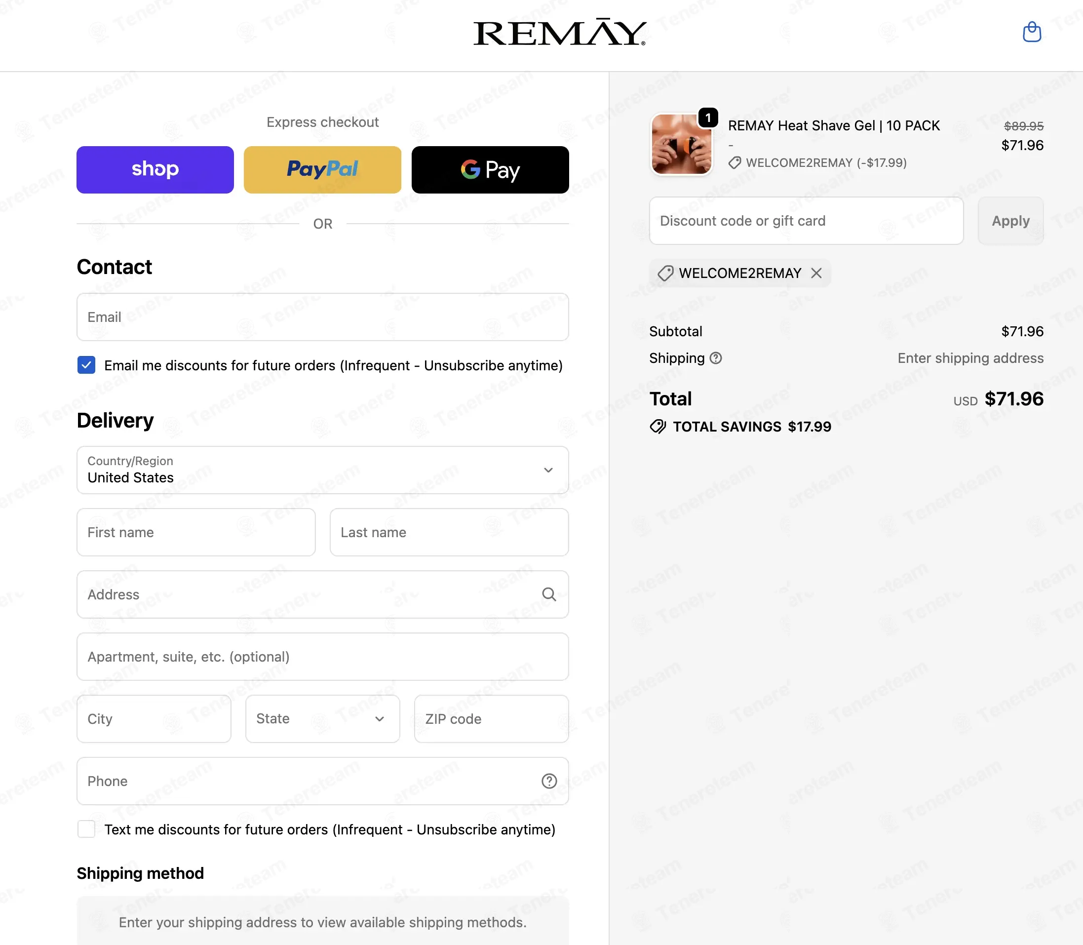 REMAY Shave Gel Bars coupon code verified as working at checkout