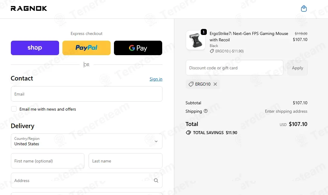 Ragnok coupon code: 10% off with ERGO10. Tested and valid as 2 weeks ago.
