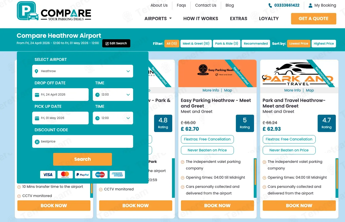 Compare Your Parking Deals coupon code: 10% off with bestprice. Tested and valid as 2 months ago.