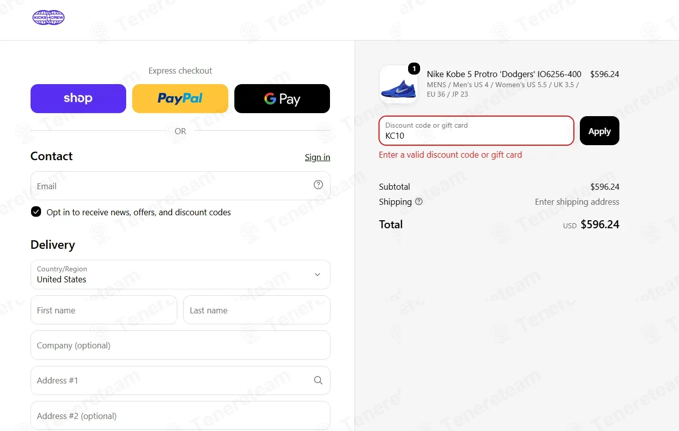 Kickscrew coupon code: $10 off with KC10. Tested and valid as 3 weeks ago.