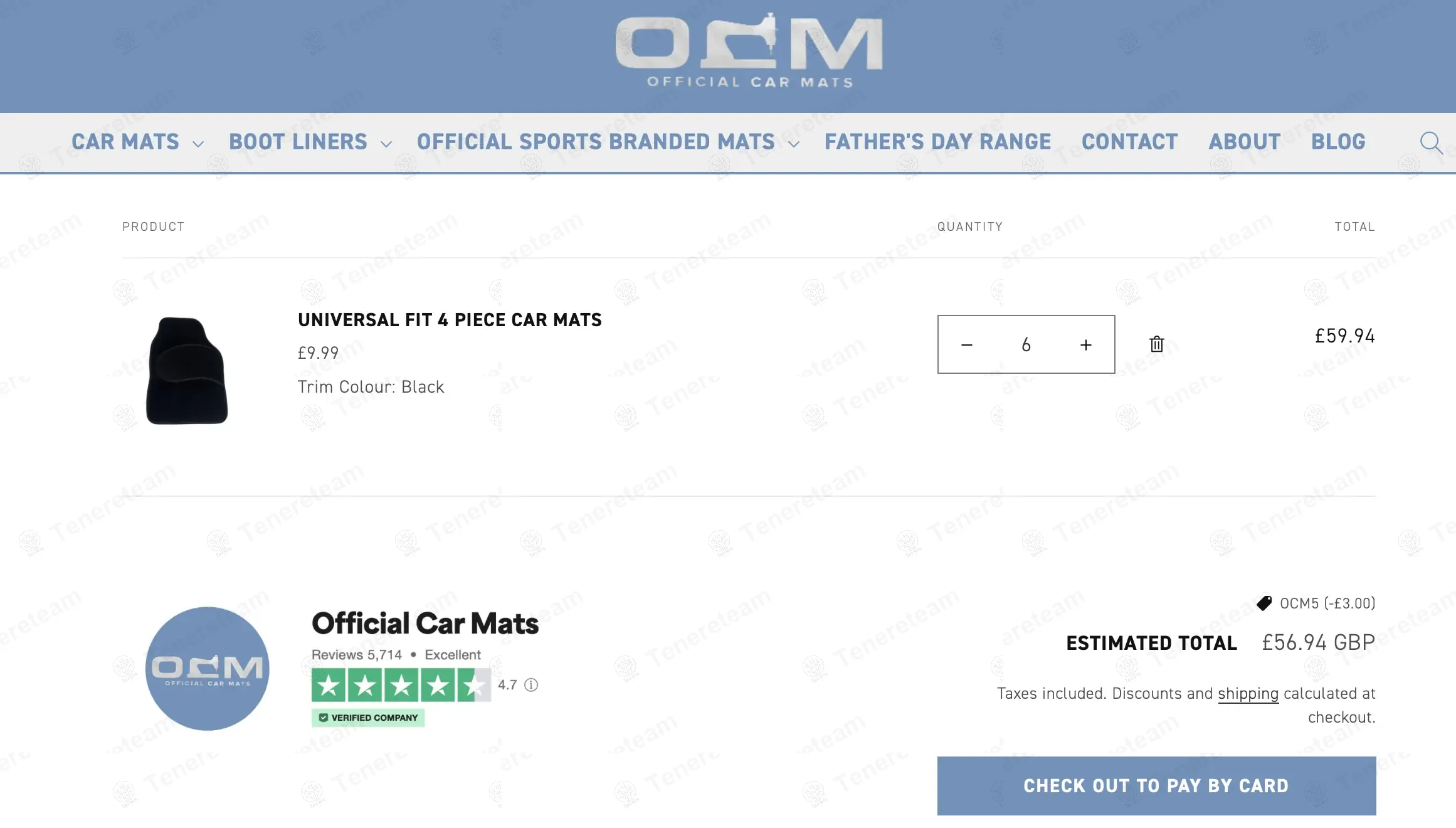Official Car Mats coupon code: 5% off with OCM5. Tested and valid as 1 year ago.