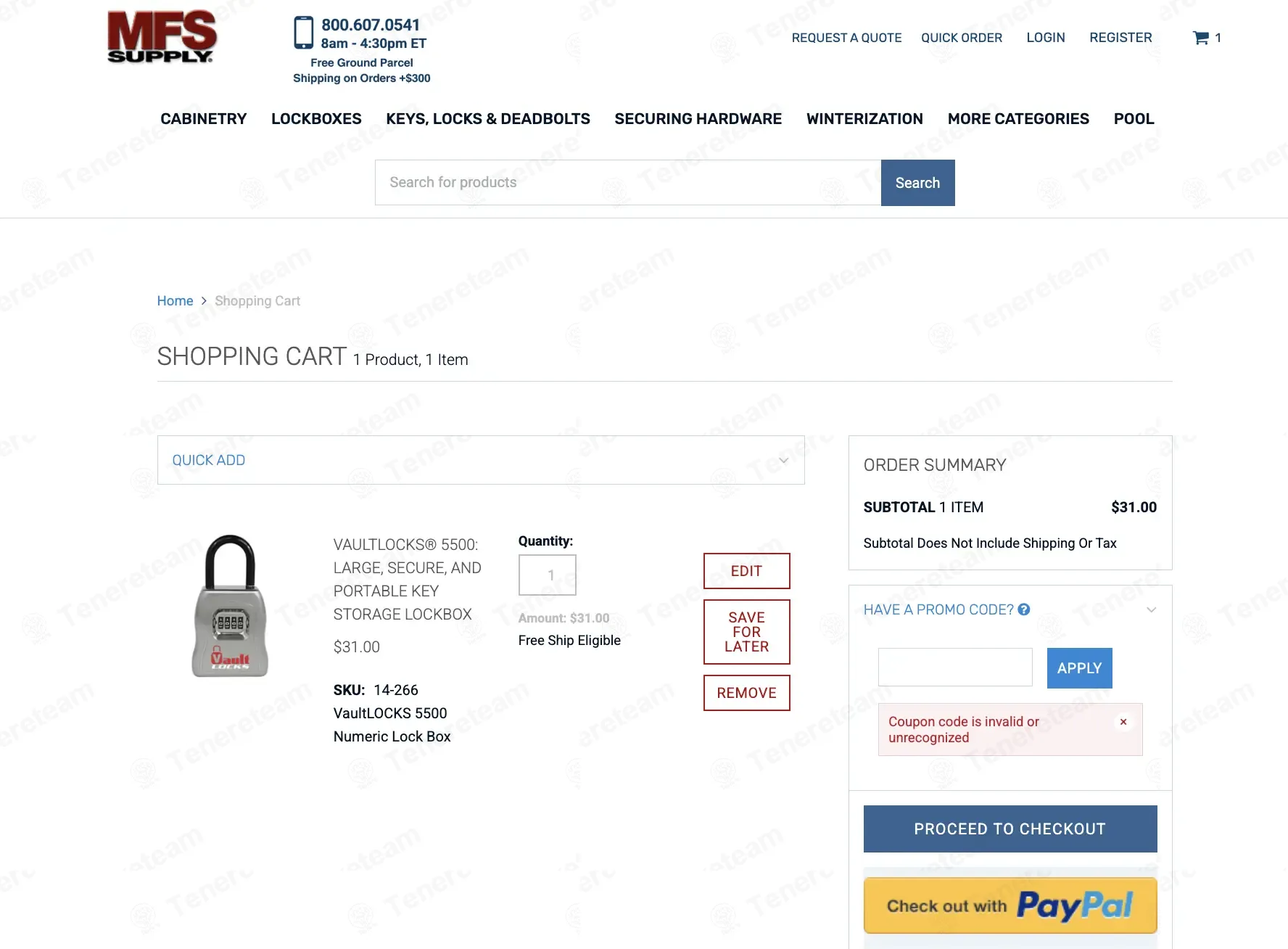 Mfs Supply apply coupon code
