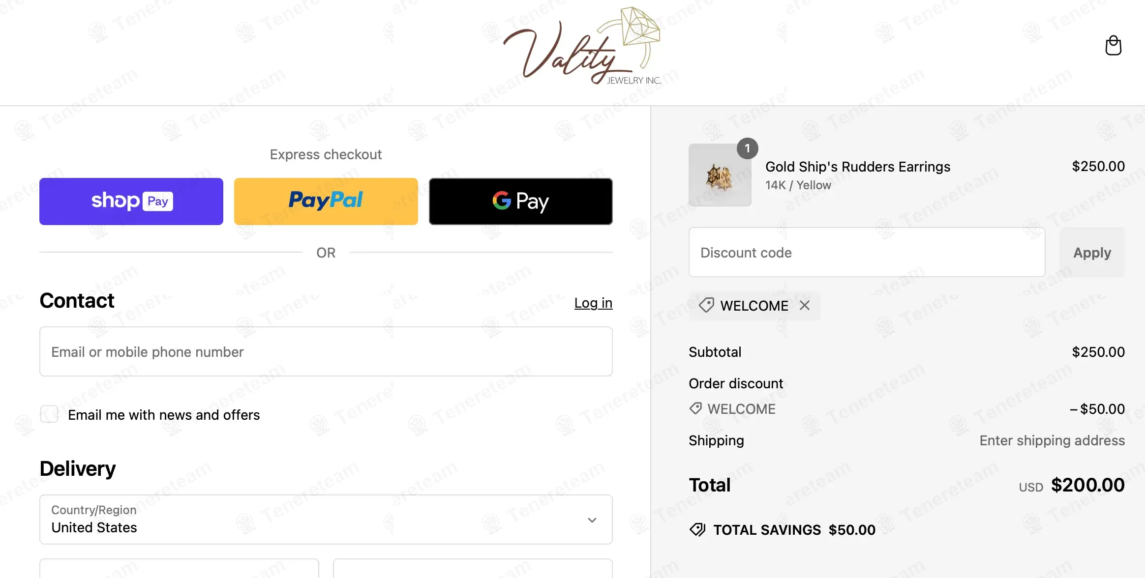 Vality Jewelry coupon code: 20% off with WELCOME. Tested and valid as 4 months ago.