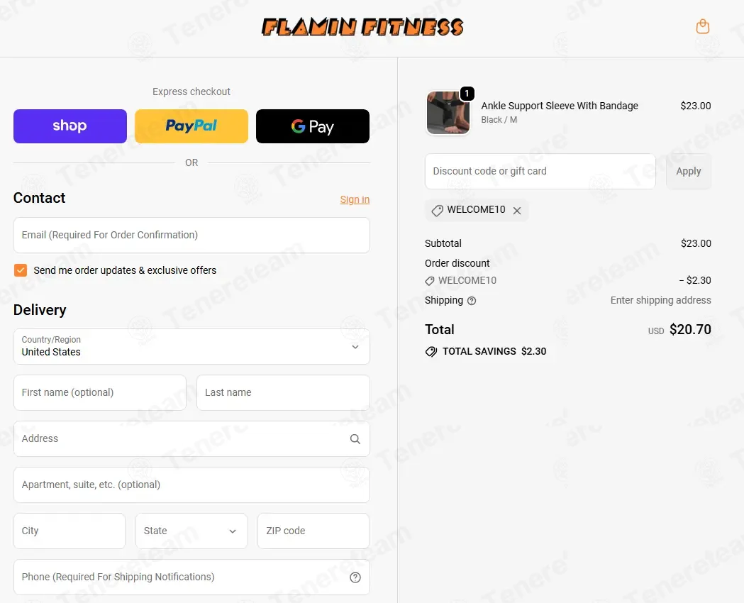 Flamin Fitness apply coupon code