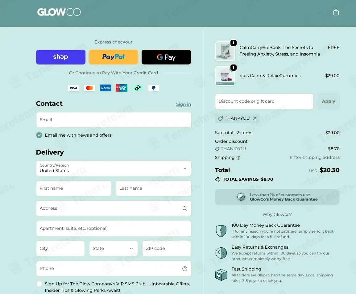 The Glow Company coupon code: 30% off with THANKYOU. Tested and valid as 2 months ago.