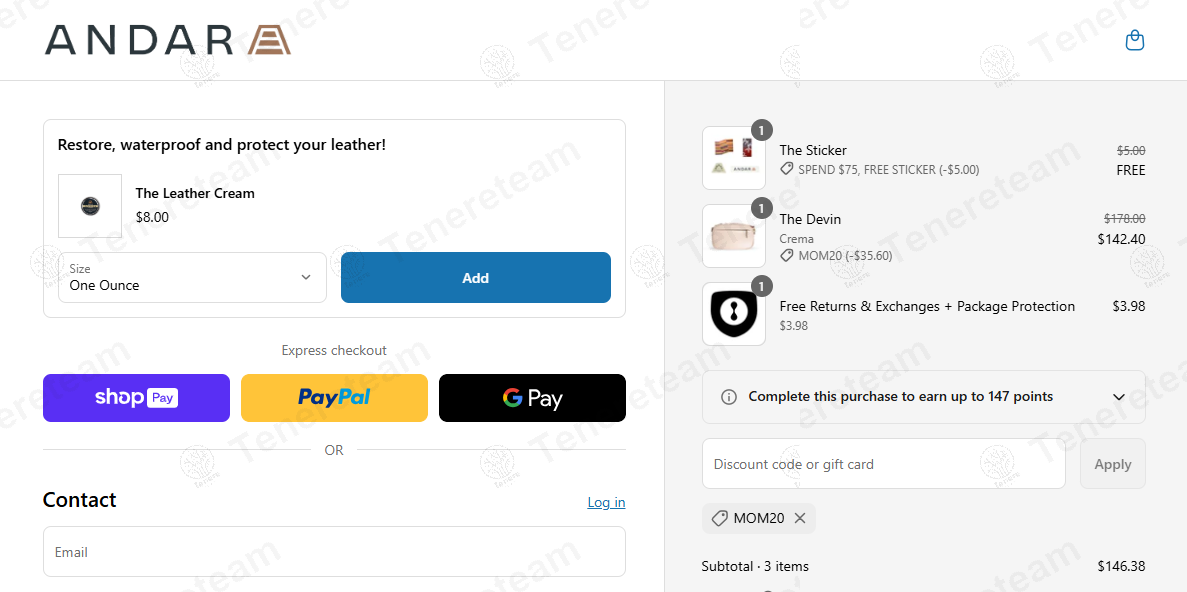 Andar coupon code: 20% off with MOM20. Tested and valid as 1 year ago.
