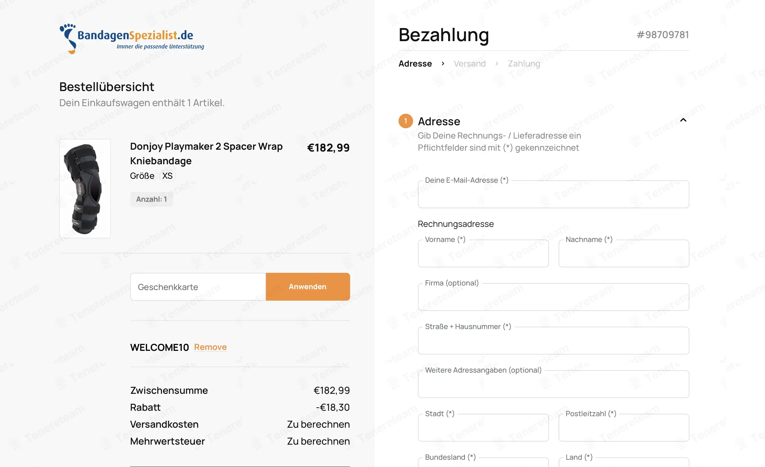 Bandagenspezialist DE coupon code: 10% off with WELCOME10. Tested and valid as 1 month ago.