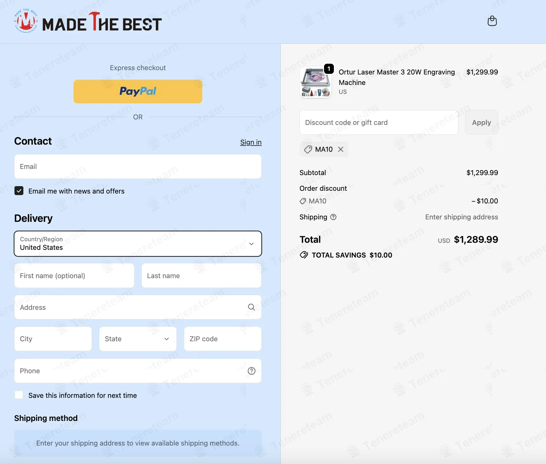 Made The Best coupon code: 10% off with MA10. Tested and valid as 9 months ago.