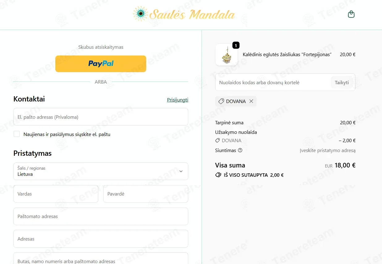 Saules Mandala coupon code: 10% off with DOVANA. Tested and valid as 1 month ago.