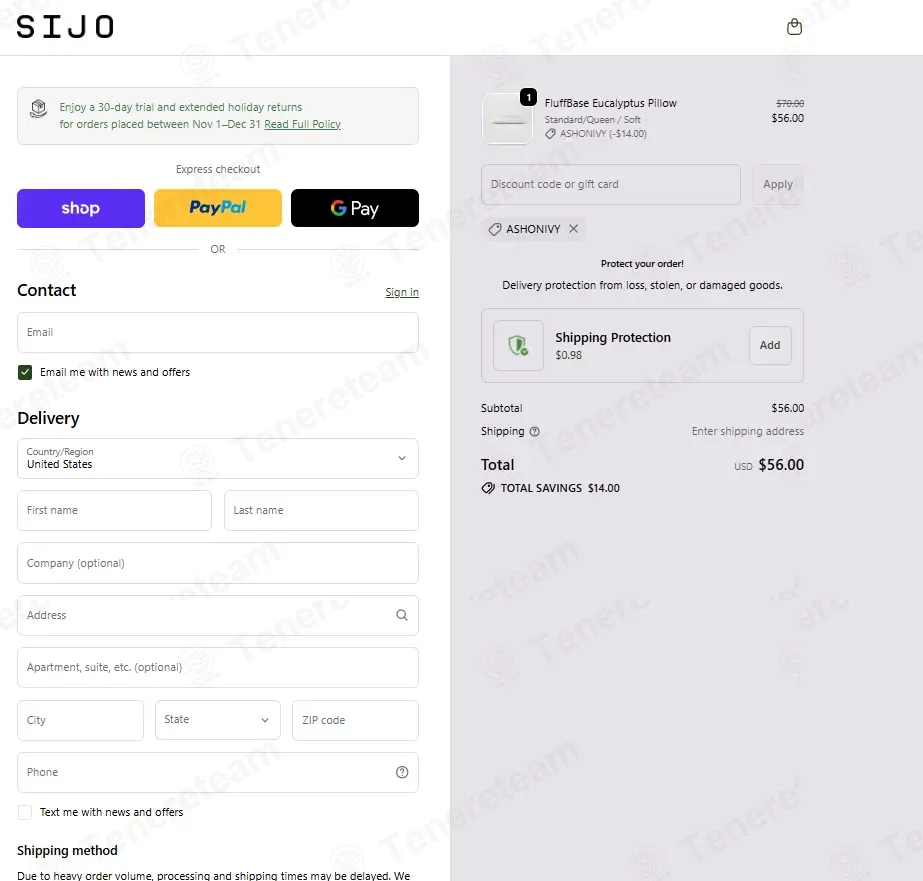 Sijo Home coupon code: 20% off with ASHONIVY. Tested and valid as 1 week ago.