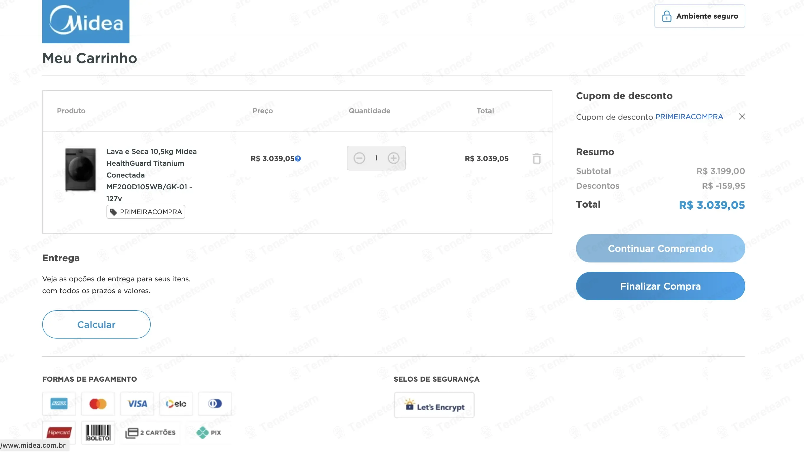 Midea BR coupon code: 5% off with PRIMEIRACOMPRA. Tested and valid as 1 month ago.