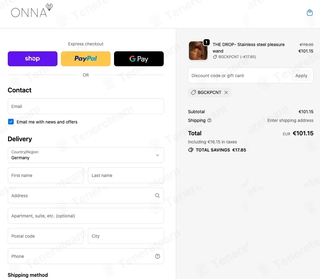 Onna Lifestyle coupon code: 15% off with BGCKPCNT. Tested and valid as 2 weeks ago.