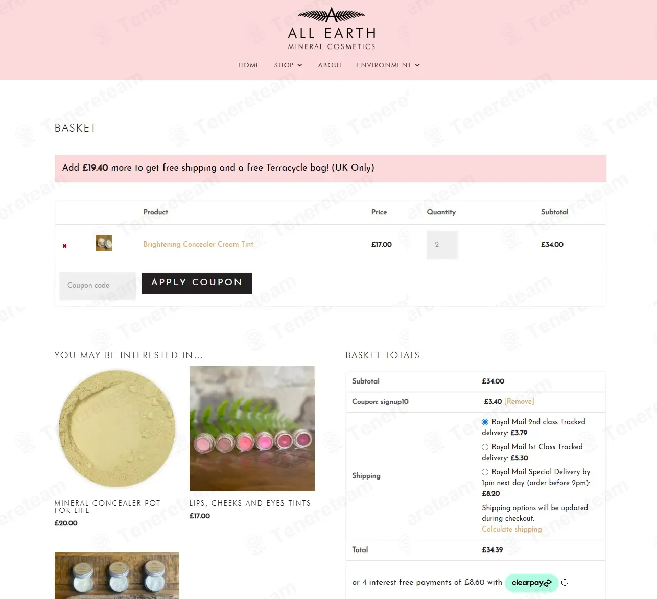 All Earth Mineral Cosmetics coupon code: 10% off with SIGNUP10. Tested and valid as 8 months ago.