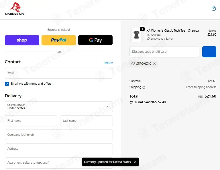 Xplosive Ape coupon code: 10% off with STRONG10. Tested and valid as 3 weeks ago.