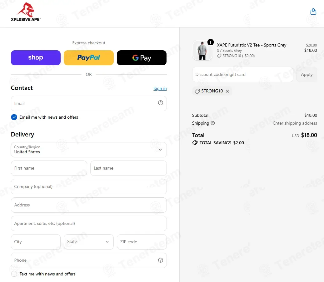 Xplosive Ape coupon code: 10% off with STRONG10. Tested and valid as 3 weeks ago.