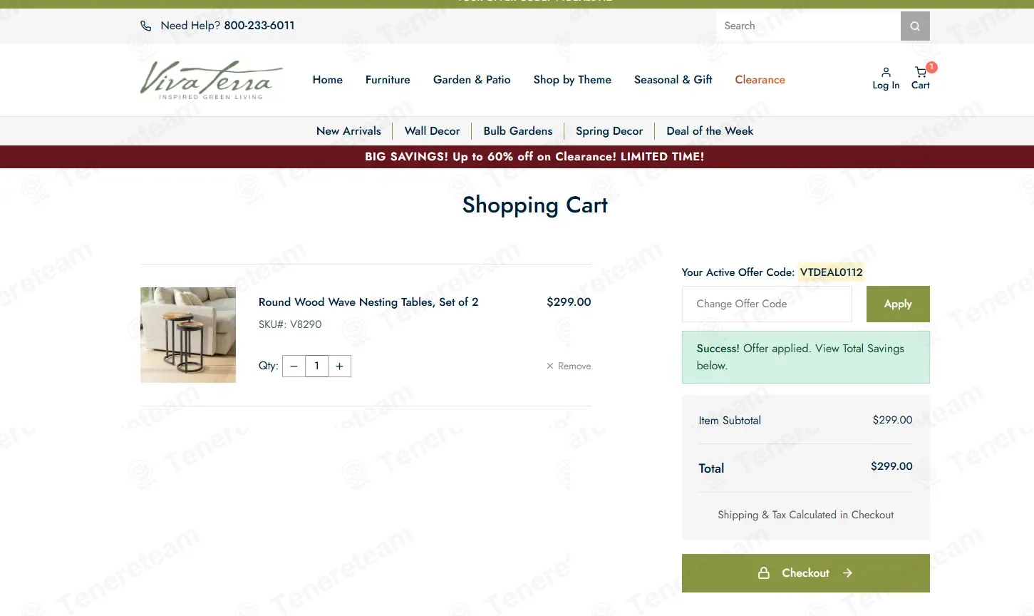 Vivaterra coupon code: 10% off with VTDEAL0112. Tested and valid as 3 weeks ago.