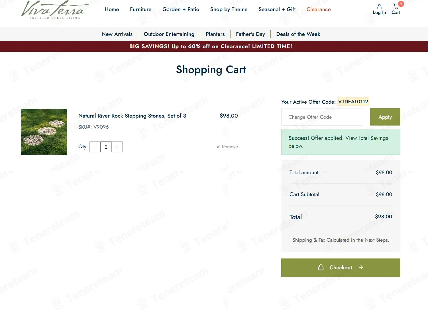 Vivaterra coupon code: 10% off with VTDEAL0112. Tested and valid as 3 weeks ago.