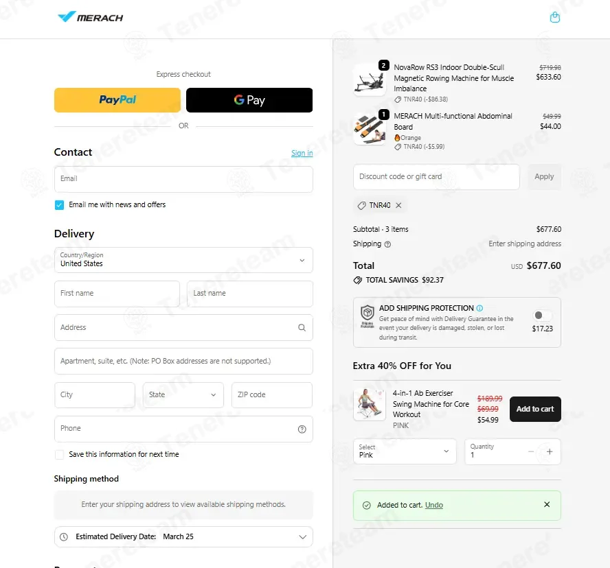 Merach US coupon code: 15% off with TNR40. Tested and valid as 1 month ago.
