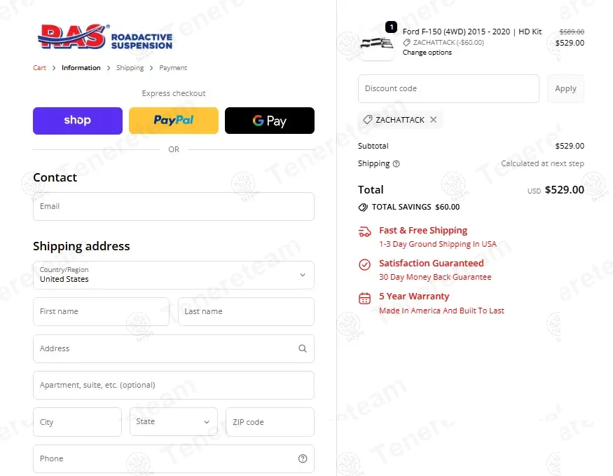 Roadmaster Active Suspension coupon code: 10% off with ZACHATTACK. Tested and valid as 6 months ago.