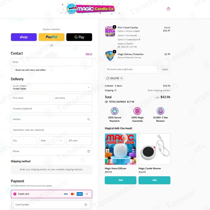 Magic Candle Company coupon code: 30% off with jolly30. Tested and valid as 3 days ago.