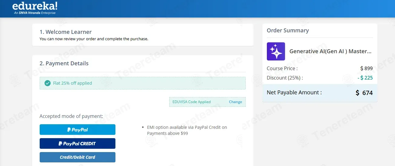 Edureka.co coupon code: 25% off with EDUVISA. Tested and valid as 3 weeks ago.