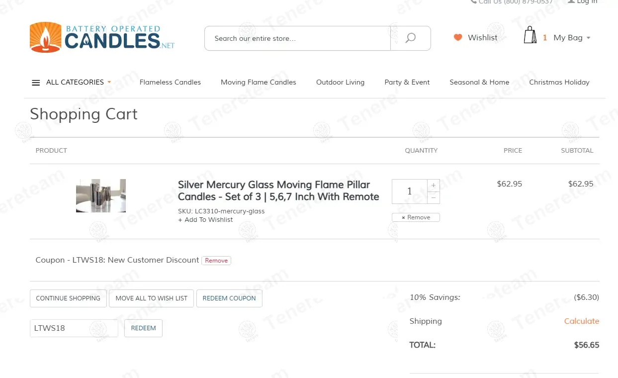 Battery Operated Candles coupon code: 10% off with LTWS18. Tested and valid as 10 months ago.