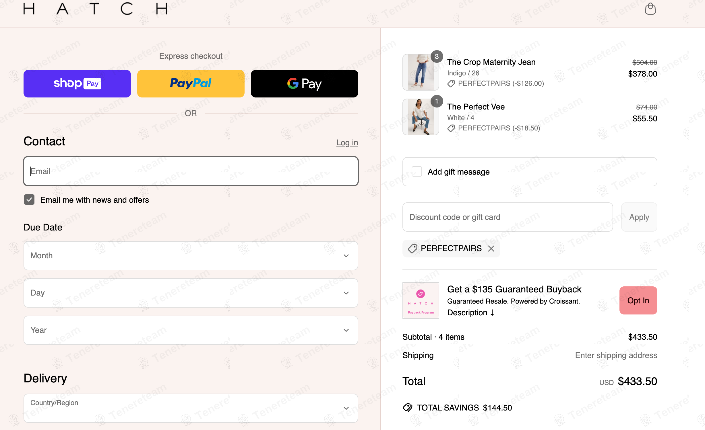 Hatch Collection coupon code: 25% off with PERFECTPAIRS. Tested and valid as 1 year ago.