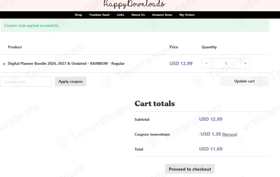 Happy Downloads coupon code: 10% off with tenereteam. Tested and valid as 2 weeks ago.