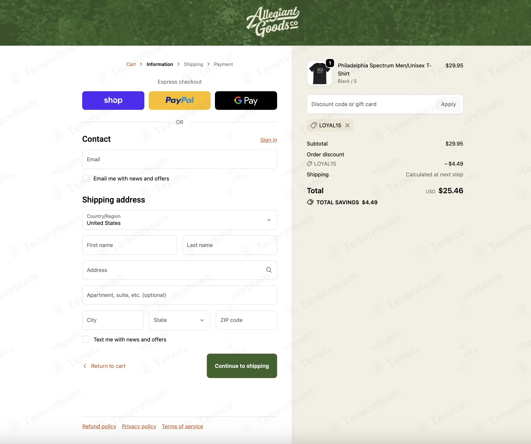 Allegiantgoods coupon code: 15% off with LOYAL15. Tested and valid as 8 hours ago.