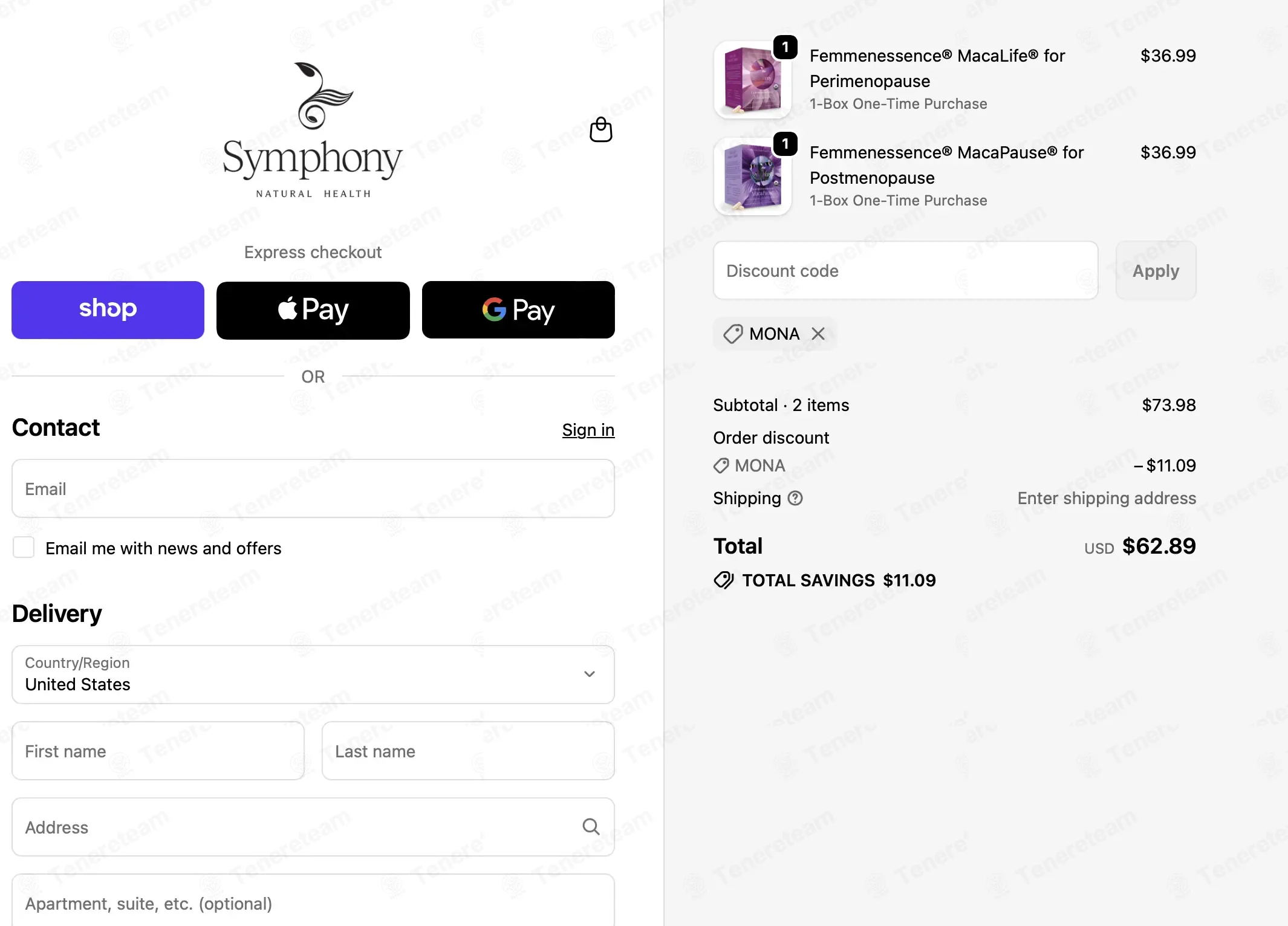 Symphony Natural Health coupon code: 15% off with MONA. Tested and valid as 1 month ago.
