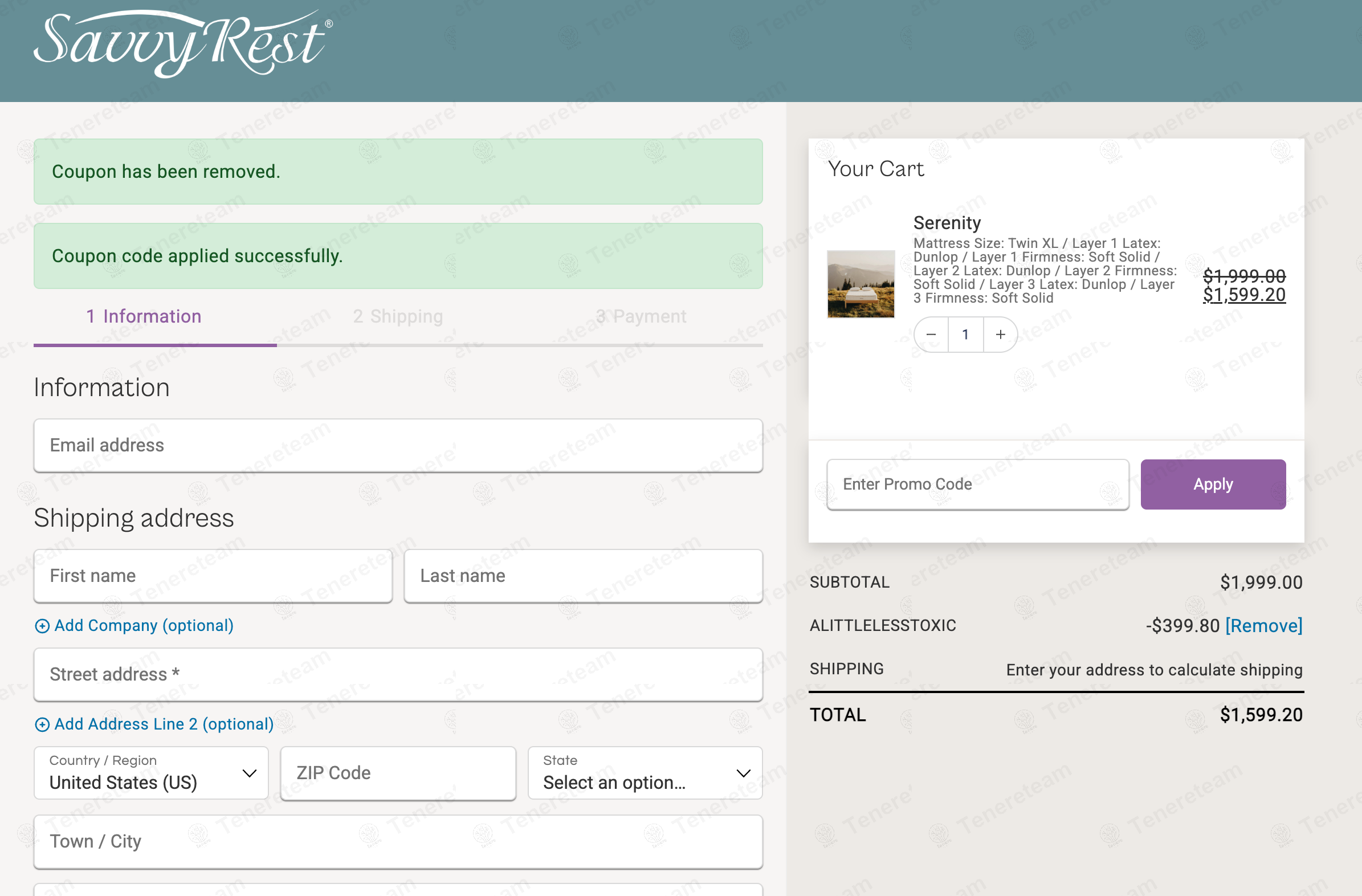 Savvy Rest coupon code: 20% off with ALITTLELESSTOXIC. Tested and valid as 1 year ago.