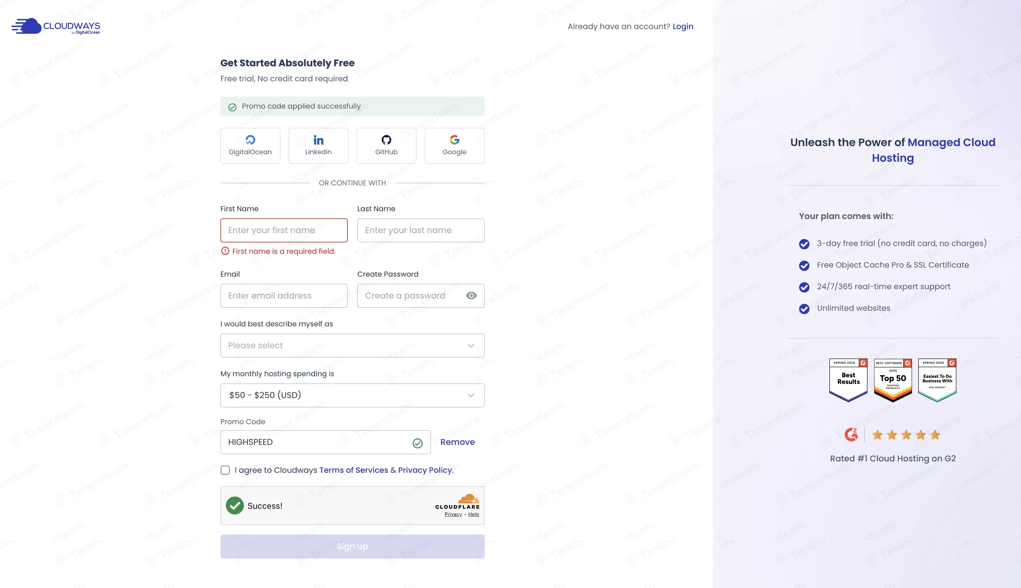 Cloudways coupon code: 30% off with HIGHSPEED. Tested and valid as 2 months ago.