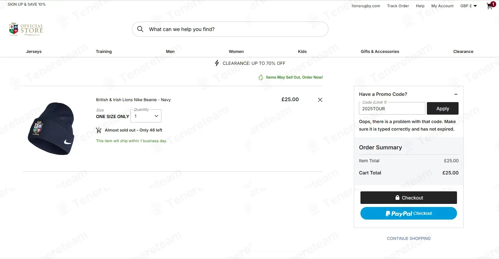 Lions Rugby Online Store coupon code: 20% off with 2025TOUR. Tested and valid as 3 months ago.