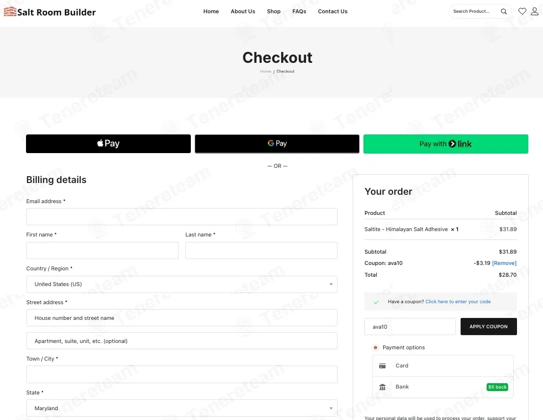 Salt Room Builder coupon code: 10% off with ava10. Tested and valid as 5 days ago.