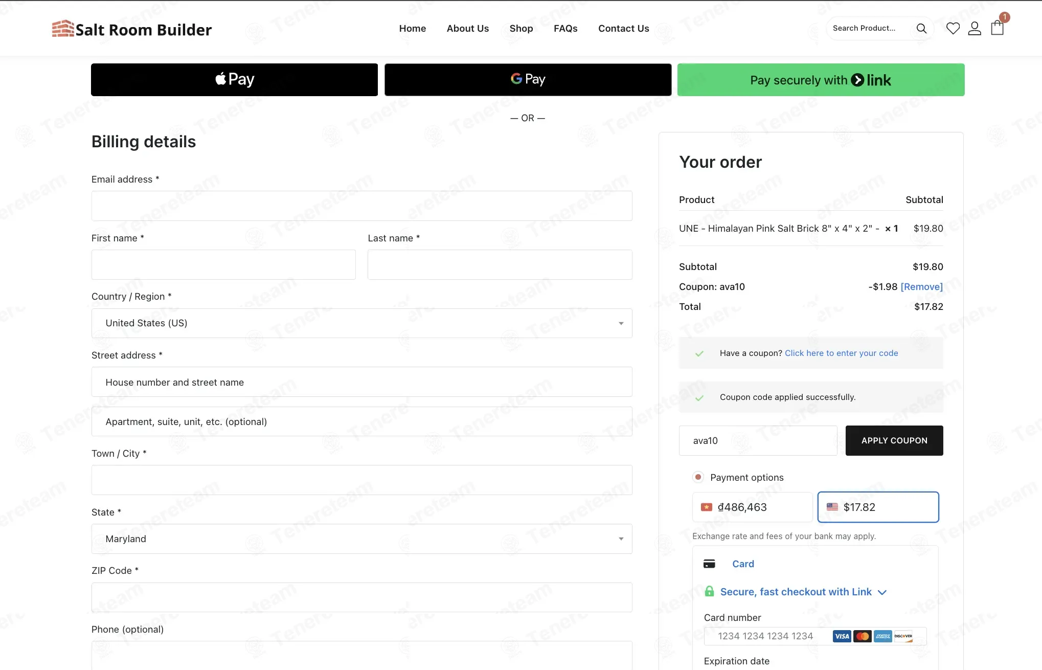 Salt Room Builder coupon code: 10% off with ava10. Tested and valid as 5 days ago.