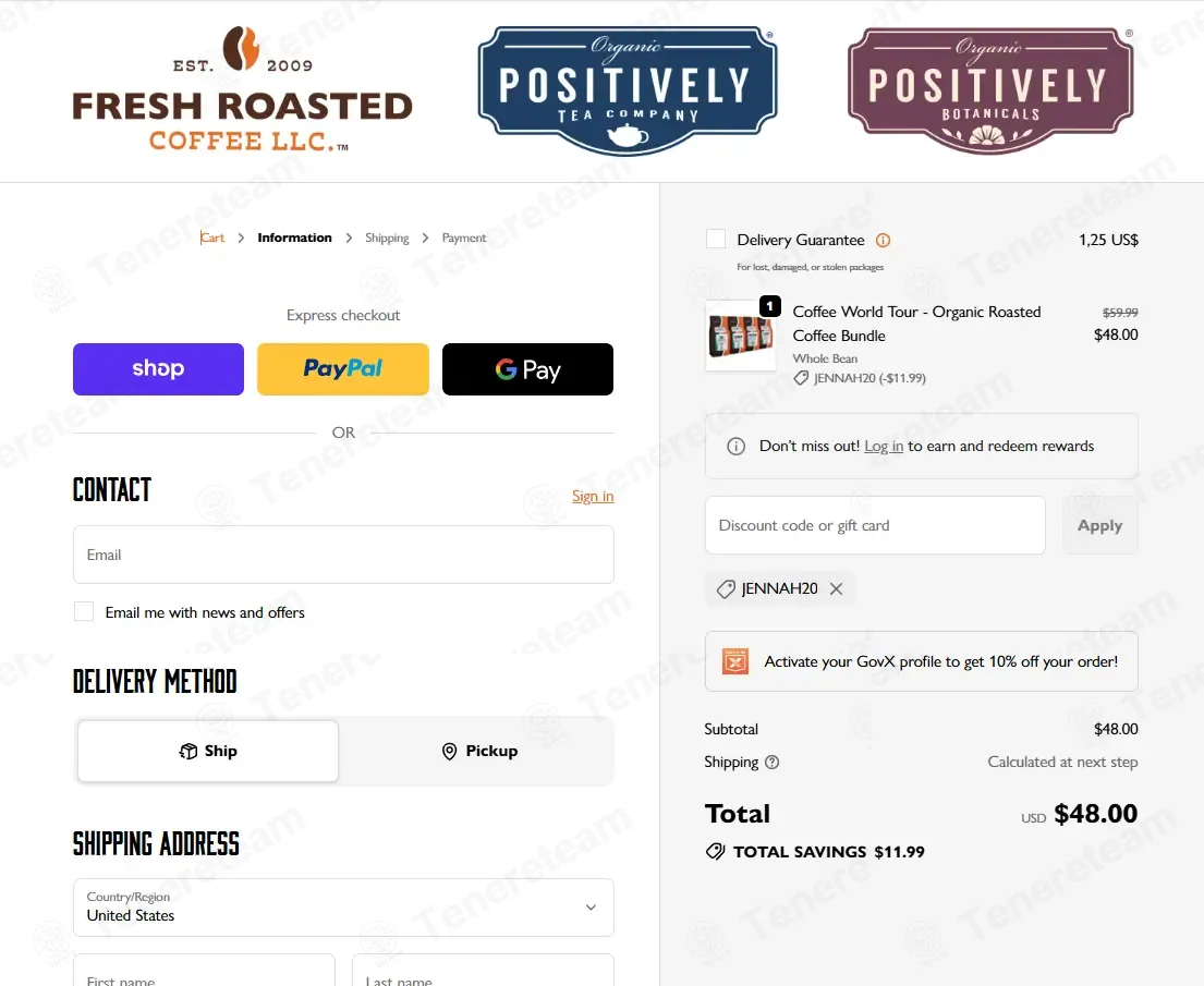 Fresh Roasted Coffee coupon code: 20% off with JENNAH20. Tested and valid as 1 month ago.
