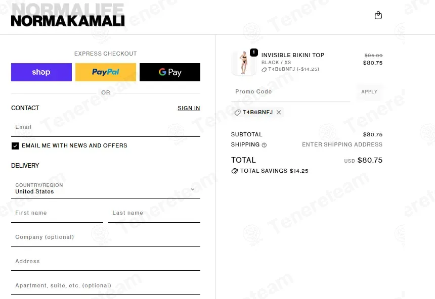 Norma Kamali apply coupon code