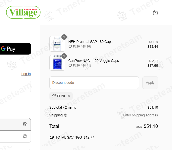 Village Vitamin Store coupon code: 20% off with FL20. Tested and valid as 1 year ago.
