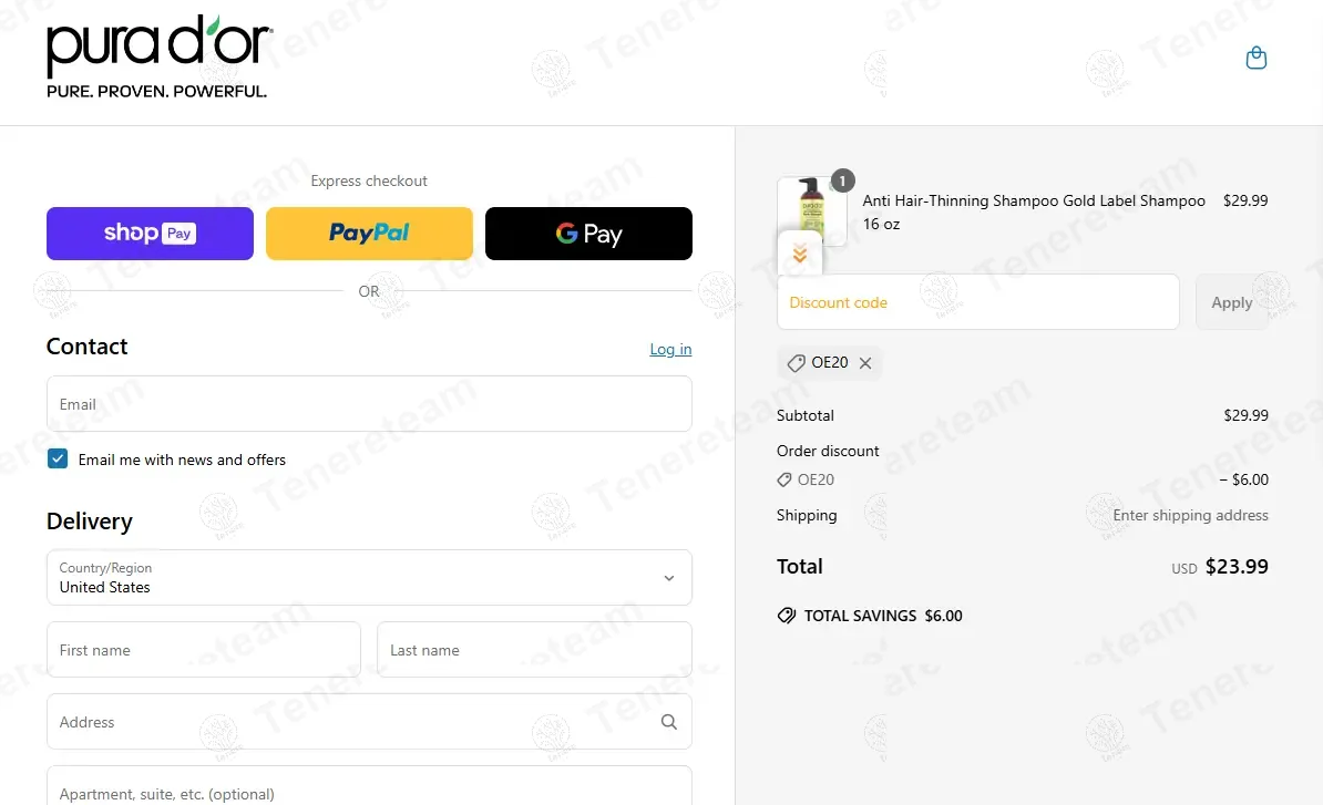 PURA D'OR coupon code: 20% off with OE20. Tested and valid as 1 year ago.