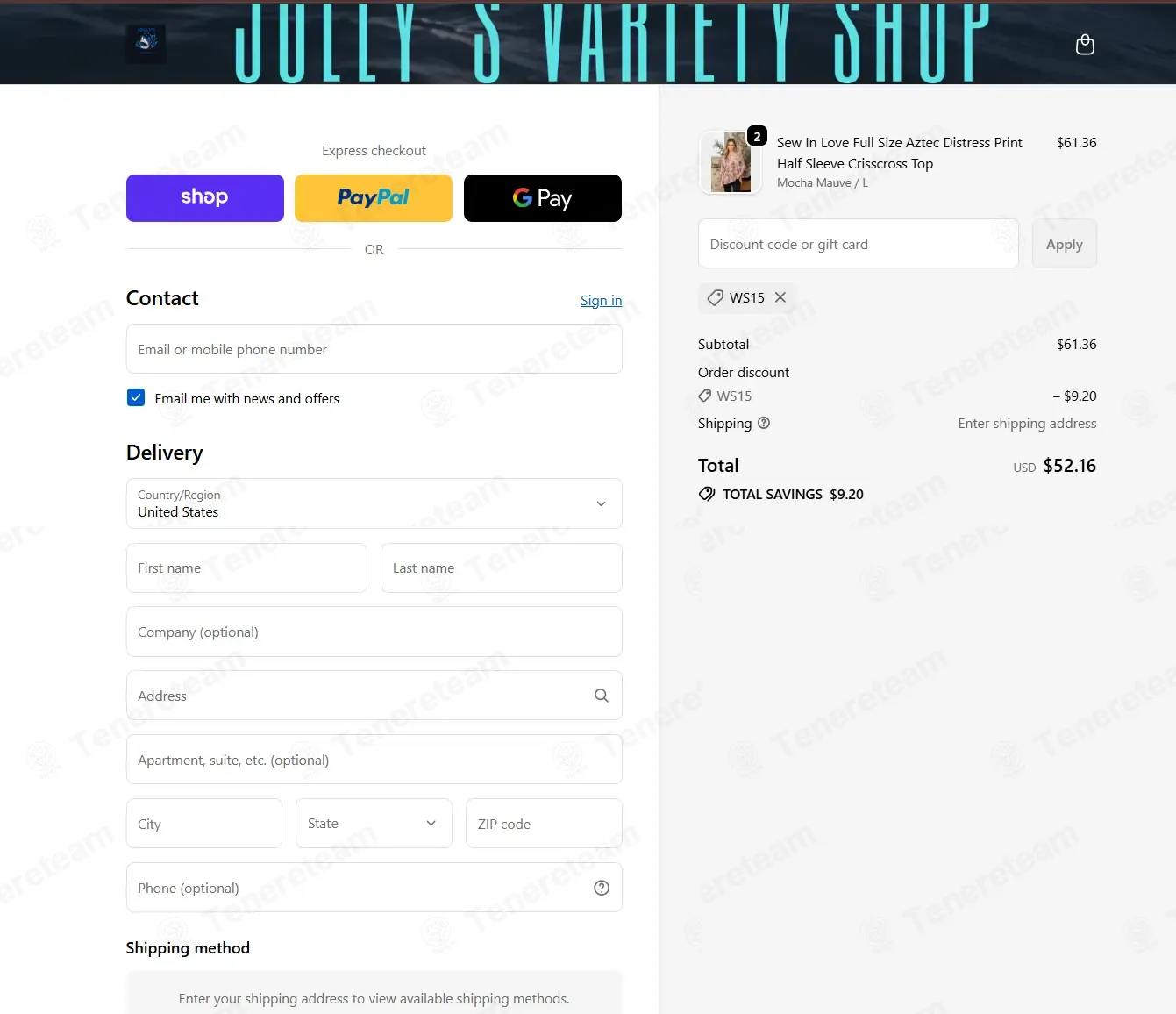 Jolly’s Variety Shop coupon code: 15% off with WS15. Tested and valid as 2 days ago.