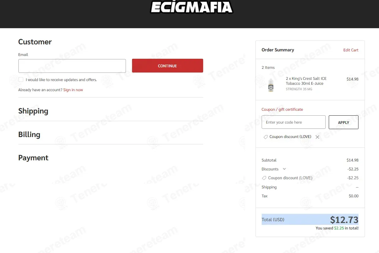 EcigMafia coupon code: 15% off with LOVE. Tested and valid as 2 months ago.